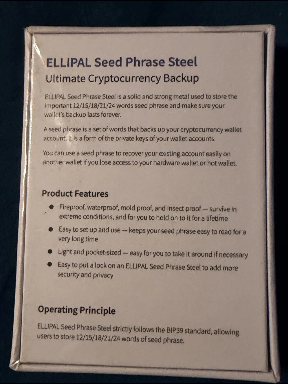 ELLIPAL Seed Phrase Steel Backup - Silver - Picture 3 of 3